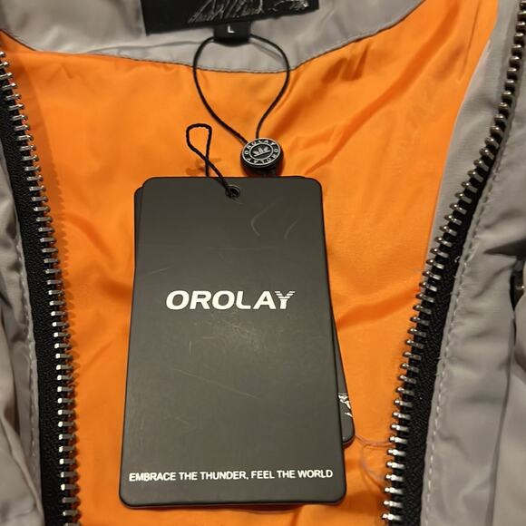 OROLAY 092 Universe Classics Women's Thickened Down Jacket Gray Size Large New - Picture 9 of 9